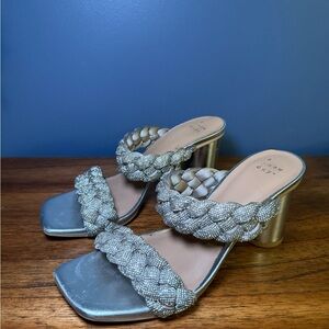 Silver Braided Women’s Heels